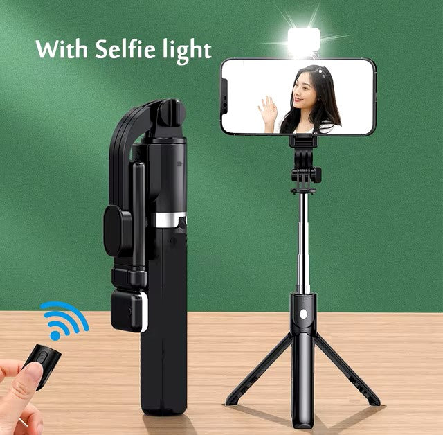 Wireless Bluetooth Selfie Stick with Light