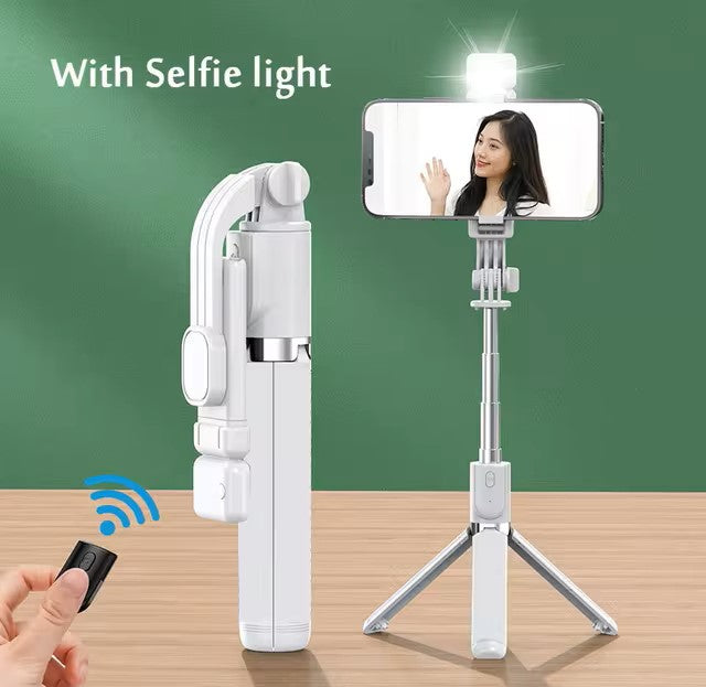 Wireless Bluetooth Selfie Stick with Light