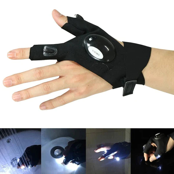 HomeBlissBoutique™  Waterproof LED Flashlight Fingerless Gloves