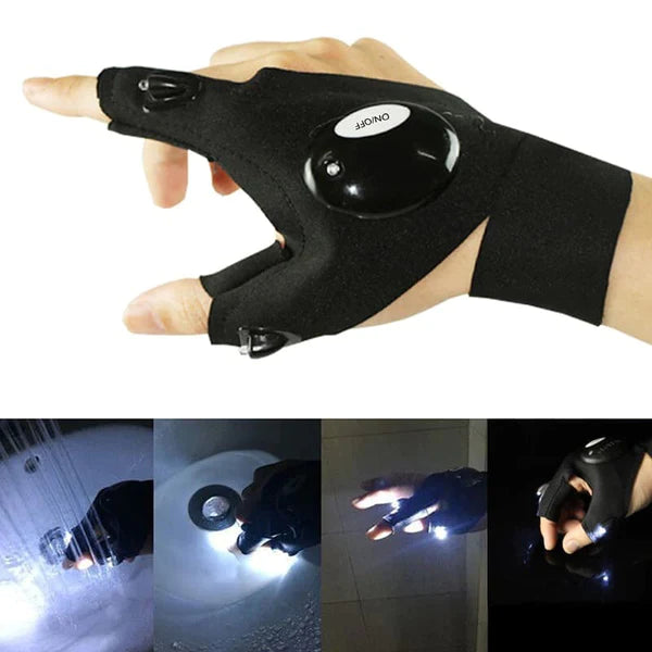 HomeBlissBoutique™  Waterproof LED Flashlight Fingerless Gloves