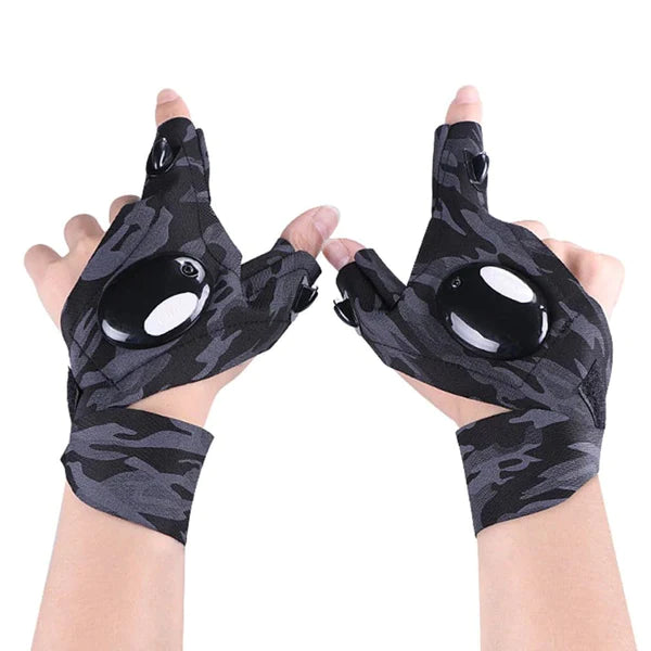 HomeBlissBoutique™  Waterproof LED Flashlight Fingerless Gloves