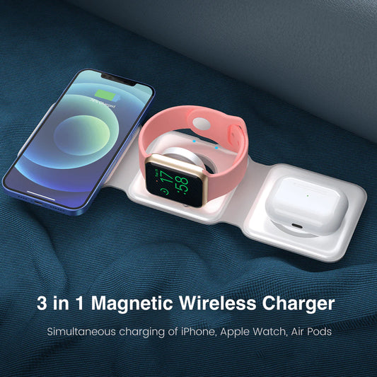 HomeBlissBoutique™ 3 in 1 Magnetic Wireless Charger