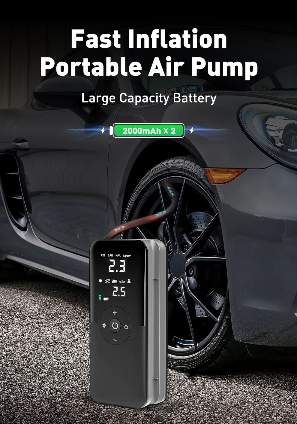 HomeBlissBoutique™ Portable Car Air Compressor