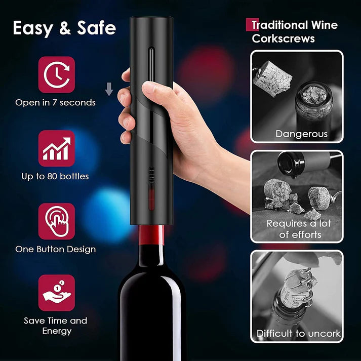 HomeBlissBoutique™ Electric Wine Opener Set