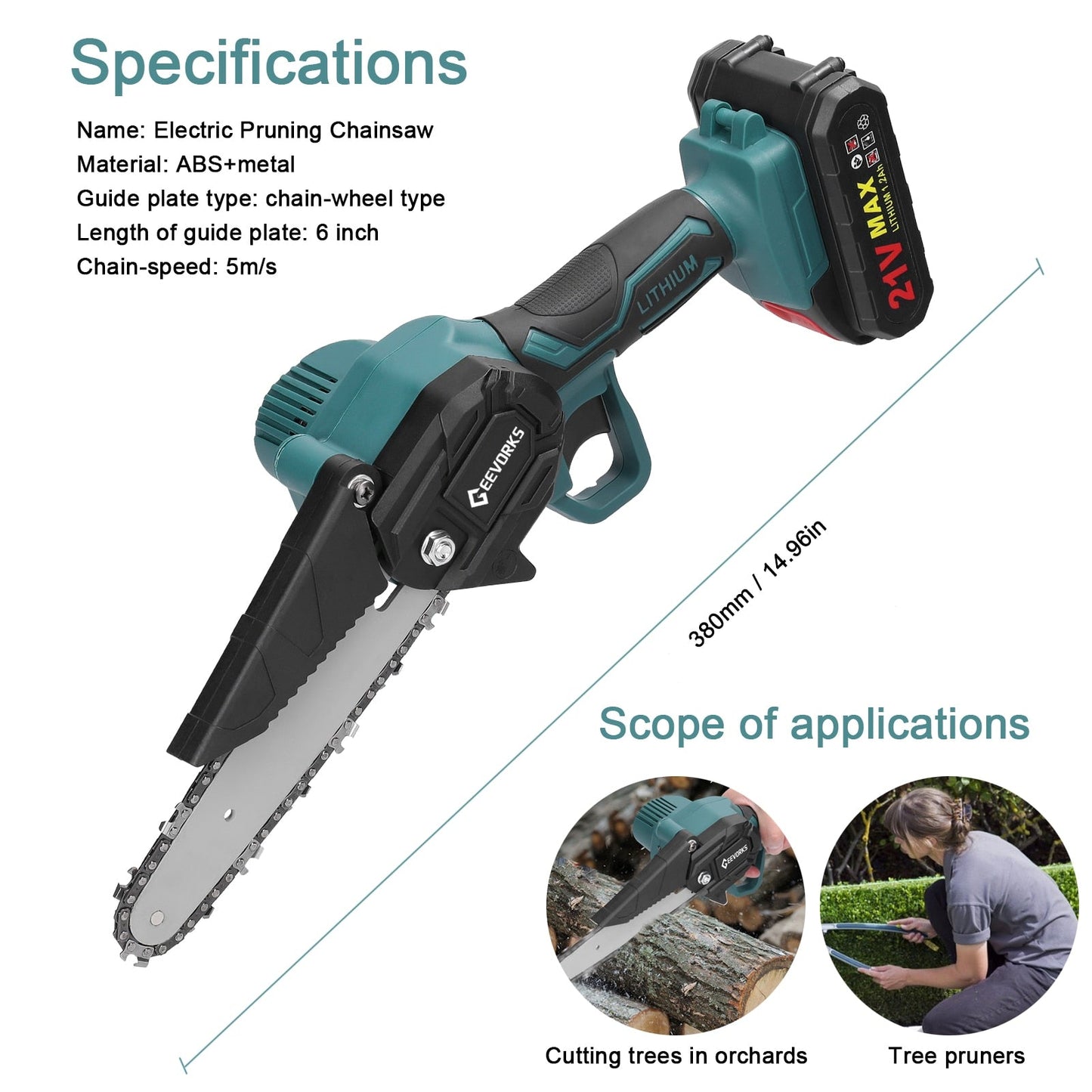 HomeBlissBoutique™ Cordless Electric Chainsaw